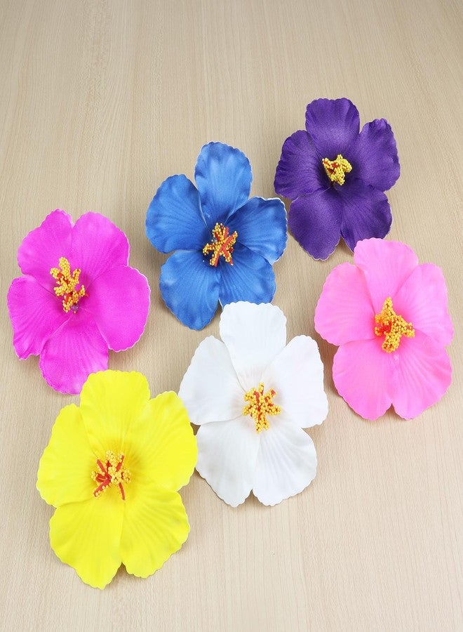 Aacehlh 6pcs Hawaiian Flower Hair Clips,3.94 Inch Plumeria Hair Clips Hibiscus Hair Barrettes for Hawaii Tropical Party Decorations, Luau Party Supplies favors, Bridal Wedding - Image 5